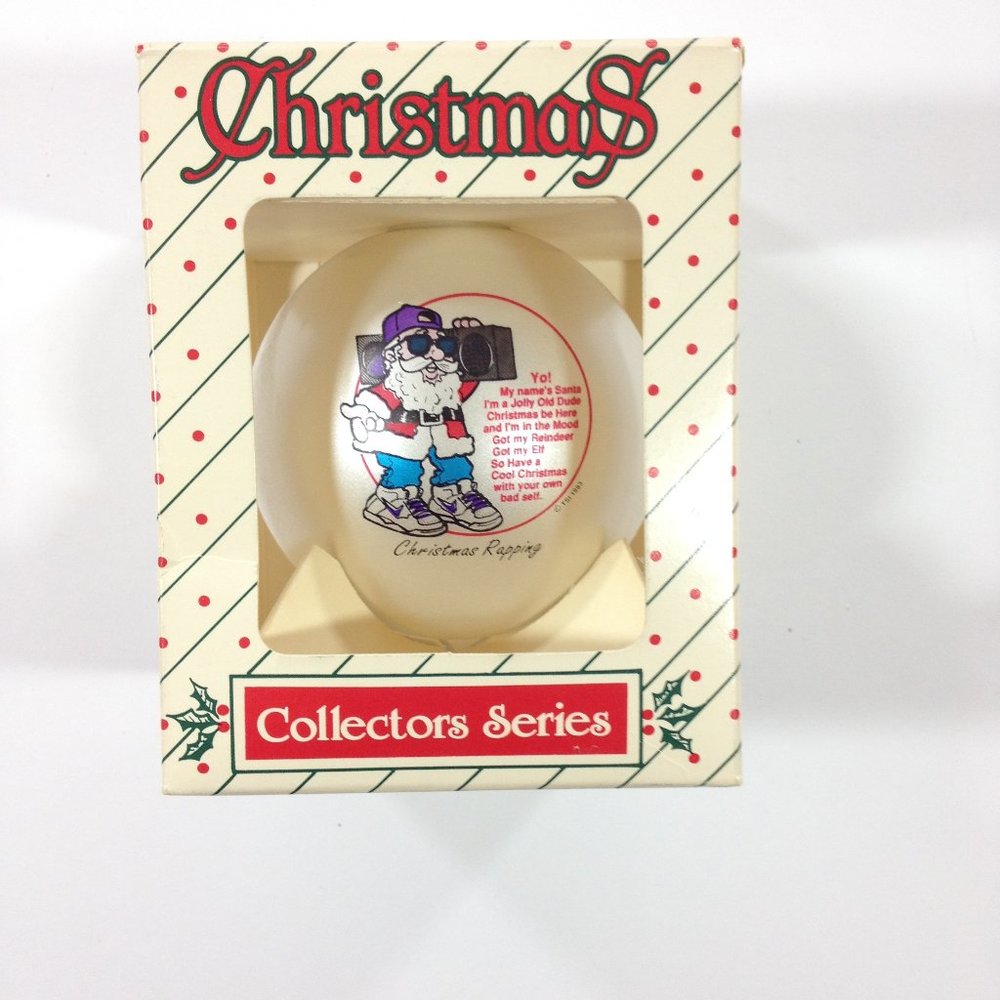 Vintage Collector Rapping Santa Christmas Ornament